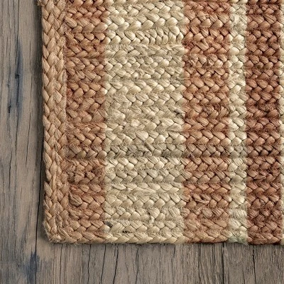 NuLOOM Rubi Braided Stripes Jute Area Rug 2 NuLOOM Rubi Braided Stripes Jute Area Rug - Image 2