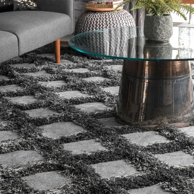 NuLOOM Francene Diamond Trellis Shag Area Rug 1 NuLOOM Francene Diamond Trellis Shag Area Rug