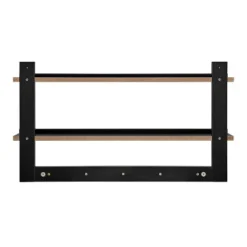 29" X 16" 2 Tier Ledge Wall Shelf Organizer With Five Hanging Hooks Black - Danya B. -Home Decor Shop GUEST 479b5ca8 1d54 428d 9a93 83077ab0aacc
