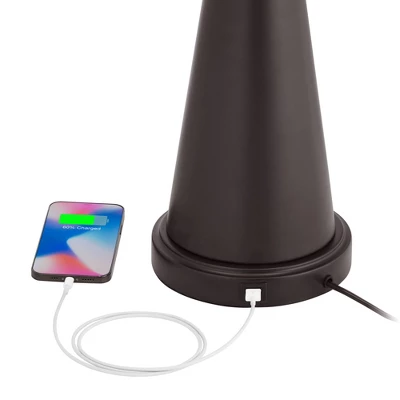 Franklin Iron Works Craig Rustic Farmhouse Accent Table Lamps 23" High Set Of 2 Bronze With USB Charging Port Natural Drum Shade For Bedroom Desk 3 Franklin Iron Works Craig Rustic Farmhouse Accent Table Lamps 23" High Set Of 2 Bronze With USB Charging Port Natural Drum Shade For Bedroom Desk - Image 3