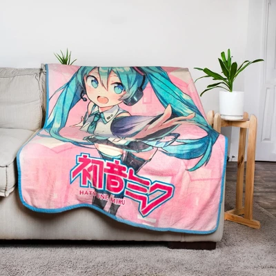 Just Funky Hatsune Miku Crypton Voice Fleece Throw Blanket | 45 X 60 Inches 1 Just Funky Hatsune Miku Crypton Voice Fleece Throw Blanket | 45 X 60 Inches