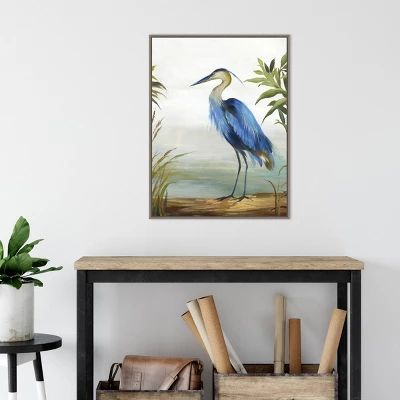 22" X 30" Blue Heron By Aimee Wilson Framed Canvas Wall Art Gray Wash - Amanti Art 4 22" X 30" Blue Heron By Aimee Wilson Framed Canvas Wall Art Gray Wash - Amanti Art - Image 4