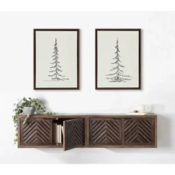 (Set Of 2) 18" X 24" Sylvie Minimalist Evergreen Trees Sketch Framed Canvas Set Brown - Kate & Laurel All Things Decor -Home Decor Shop GUEST 4a47190a 0ed7 45d0 b5c3 72b296c6dc37
