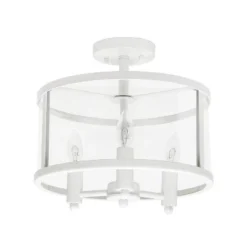 3-Light 13" Industrial Farmhouse Glass/Metallic Accented Semi-flushmount Ceiling Light - Lalia Home -Home Decor Shop GUEST 4aabb909 8d59 476b b611 725479f32a27