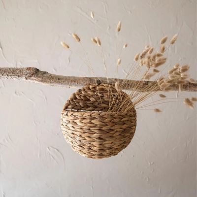 Braided Wall Pocket Water Hyacinth & Metal - Foreside Home & Garden 1 Braided Wall Pocket Water Hyacinth & Metal - Foreside Home & Garden