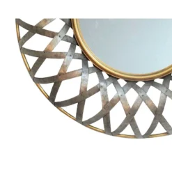 14" Ives Round Wall Mirror Antique Silver Gold - A&B Home