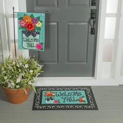 Evergreen Indoor Outdoor Welcome Y'all Bundle Set Of 4 - Garden Flag Stand And Flag, Sassafras Doormat Frame And Sassafras Insert -Home Decor Shop GUEST 4e673be9 cff1 46e2 9e24 e6e37cff84d3