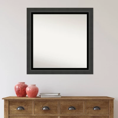 31" X 31" Non-Beveled Tuxedo Black Wall Mirror - Amanti Art 6 31" X 31" Non-Beveled Tuxedo Black Wall Mirror - Amanti Art - Image 6