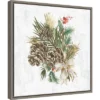 16" X 16" Holiday Spirit Pinecone Wreath By PI Studio Framed Canvas Wall Art - Amanti Art