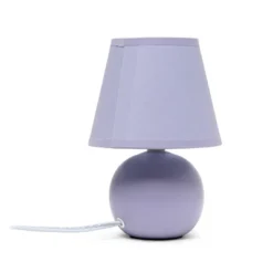 8.66" Petite Ceramic Orb Base Bedside Table Desk Lamp With Matching Tapered Drum Fabric Shade Purple - Creekwood Home -Home Decor Shop GUEST 50e60955 7d0f 49a8 abed 9c57ef8b4ee6