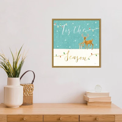 16" X 16" Tis The Season Christmas Reindeer By Veronique Charron Framed Canvas Wall Art - Amanti Art 5 16" X 16" Tis The Season Christmas Reindeer By Veronique Charron Framed Canvas Wall Art - Amanti Art - Image 5