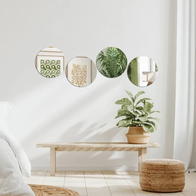Americanflat Adhesive Mirror Tiles - Peel And Stick Mirrors For Wall - Frameless Round Mirrors For Bedroom And Living Room Décor 1 Americanflat Adhesive Mirror Tiles - Peel And Stick Mirrors For Wall - Frameless Round Mirrors For Bedroom And Living Room Décor