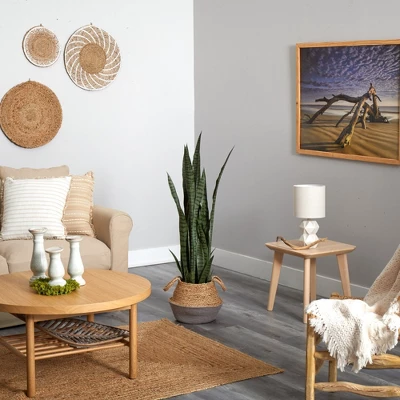 Nearly Natural 46-in Sansevieria Artificial Plant In Boho Chic Handmade Cotton & Jute Gray Woven Planter 3 Nearly Natural 46-in Sansevieria Artificial Plant In Boho Chic Handmade Cotton & Jute Gray Woven Planter - Image 3