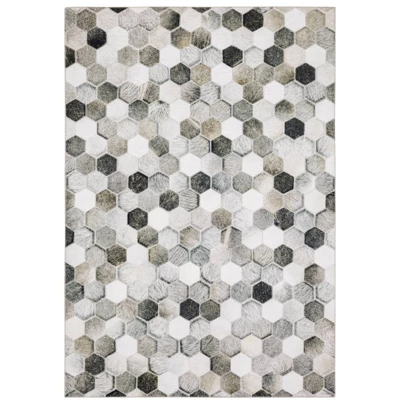 Marcel Geometric Block Animal Print Area Rug White/Gray - Captiv8e Designs 10 Marcel Geometric Block Animal Print Area Rug White/Gray - Captiv8e Designs - Image 10