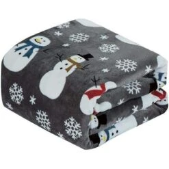 Kate Aurora Living Gray Snowman Ultra Soft & Plush Hypoallergenic Christmas Throw Blanket Cover