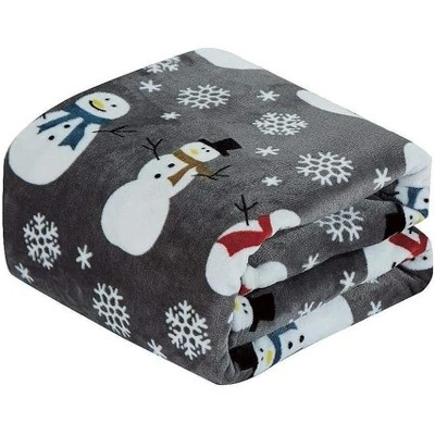 Kate Aurora Living Gray Snowman Ultra Soft & Plush Hypoallergenic Christmas Throw Blanket Cover 1 Kate Aurora Living Gray Snowman Ultra Soft & Plush Hypoallergenic Christmas Throw Blanket Cover
