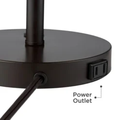 360 Lighting Heyburn Modern Accent Table Lamps 20" High Set Of 2 Bronze With USB And AC Power Outlet In Base Oatmeal Cylinder Shade For Bedroom Desk -Home Decor Shop GUEST 54b2920b d57f 4138 a09c 540ae32a9564