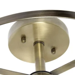 3-Light 13" Industrial Farmhouse Glass/Metallic Accented Semi-flushmount Ceiling Light - Lalia Home -Home Decor Shop GUEST 555891ff 61ba 4ef1 a4cb 1f047f7555c3