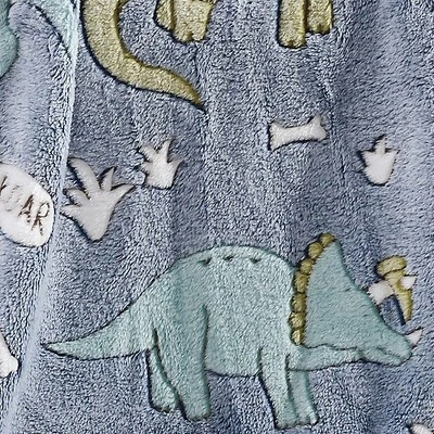 Dino Friends Micro Plush All Season Throw Blanket 50" X 60" Light Blue By Plazatex 2 Dino Friends Micro Plush All Season Throw Blanket 50" X 60" Light Blue By Plazatex - Image 2