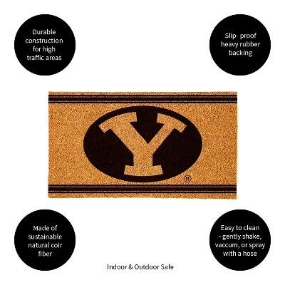 Evergreen Brigham Young University Logo Turf Mat, Brown- 28 X 16 Inches Indoor Outdoor Doormat 3 Evergreen Brigham Young University Logo Turf Mat, Brown- 28 X 16 Inches Indoor Outdoor Doormat - Image 3