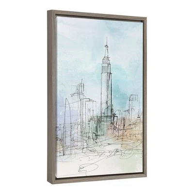 16" X 23" Blue London Framed Canvas Wall Art - Amanti Art 1 16" X 23" Blue London Framed Canvas Wall Art - Amanti Art