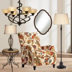 360 Lighting Spenser Rustic Farmhouse Floor Lamp 58" Tall Oiled Bronze Metal Off White Linen Empire Shade For Living Room Bedroom Office House Home -Home Decor Shop GUEST 57031630 fc96 462d 85dc b743edcb803c