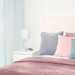 19.5" Bedside USB Port Feature Metal Table Desk Lamp White With Fabric Shade - Creekwood Home -Home Decor Shop GUEST 57bfe3b0 270e 4259 afb5 082ac2f25a92