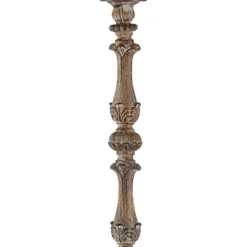 Regency Hill Rustic Floor Lamp 62" Tall French Faux Wood Antique Candlestick Beige Silk Bell Shade For Living Room Reading Bedroom Office -Home Decor Shop GUEST 5875a2fd 33d2 4431 a451 641a6854b583