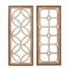 Set Of 2 Wood Geometric Carved Wall Decors Dark Brown - Olivia & May