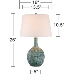 360 Lighting Mid Century Modern Table Lamps 26" High Set Of 2 Ceramic Teal Glaze Handcrafted White Empire Shade For Living Room (Colors May Vary) 12 360 Lighting Mid Century Modern Table Lamps 26" High Set Of 2 Ceramic Teal Glaze Handcrafted White Empire Shade For Living Room (Colors May Vary) -Home Decor Shop GUEST 5aff1181 35c1 46b3 af3b 824ee95d8ba0
