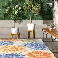 NuLOOM Rosana Floral Machine Washable Indoor/Outdoor Area Rug -Home Decor Shop GUEST 5bd10033 e69f 4a5d ba45 49d9b1a65538