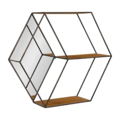 26" X 7" X 23" Lintz Hexagon Shelves With Mirror - Kate & Laurel All Things Decor 10 26" X 7" X 23" Lintz Hexagon Shelves With Mirror - Kate & Laurel All Things Decor -Home Decor Shop GUEST 5c86e072 1e7d 4d45 ad04 36c3f0729a96
