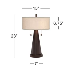 Franklin Iron Works Craig Rustic Farmhouse Accent Table Lamps 23" High Set Of 2 Bronze With USB Charging Port Natural Drum Shade For Bedroom Desk 11 Franklin Iron Works Craig Rustic Farmhouse Accent Table Lamps 23" High Set Of 2 Bronze With USB Charging Port Natural Drum Shade For Bedroom Desk -Home Decor Shop GUEST 5e25fc59 2f01 4550 adeb 3b54dc0aa52a