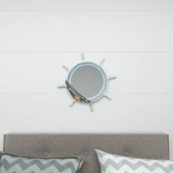 Wood Sail Boat Ship Wheel Wall Mirror With Netting Accent White - Olivia & May 33 Wood Sail Boat Ship Wheel Wall Mirror With Netting Accent White - Olivia & May -Home Decor Shop GUEST 5ec958c7 1f8b 4427 a104 8ebe2815522b