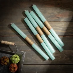 Sea Foam Timber Tapers - Set Of 12