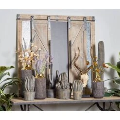 Farmhouse Wood Window Inspired Chalkboard Wall Decor Brown - Olivia & May