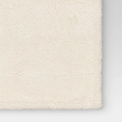 Long Faux Fur Throw Blanket Off White - Threshold™ 3 Long Faux Fur Throw Blanket Off White - Threshold™ - Image 3