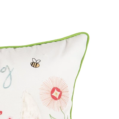 C&F Home 18" X 18" Hello Spring Easter Spring Embroidered Throw Pillow 2 C&F Home 18" X 18" Hello Spring Easter Spring Embroidered Throw Pillow - Image 2