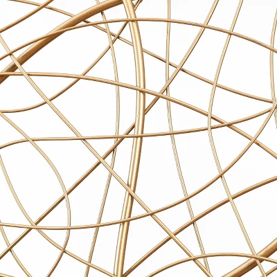 LuxenHome 26.4" Square Gold Abstract Metal Wall Decor 5 LuxenHome 26.4" Square Gold Abstract Metal Wall Decor - Image 5