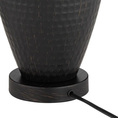 Regency Hill Auburn Rustic Farmhouse Table Lamp 25" High Bronze Hammered Natural Linen Empire Shade For Bedroom Living Room Bedside Nightstand Office 6 Regency Hill Auburn Rustic Farmhouse Table Lamp 25" High Bronze Hammered Natural Linen Empire Shade For Bedroom Living Room Bedside Nightstand Office - Image 6