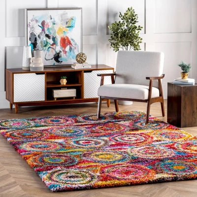 Kindra Circles Shaggy Area Rug - NuLOOM 1 Kindra Circles Shaggy Area Rug - NuLOOM