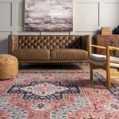 NuLOOM Amber Machine Washable Floral Aztec Area Rug -Home Decor Shop GUEST 692a1a7e 4520 4e40 ba6f 3047a10f4c22