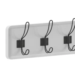 Flash Furniture Daly Wall Mounted 34 Inch Solid White Pine Wood Storage Rack With 7 Hooks For Entryway, Kitchen, Bathroom -Home Decor Shop GUEST 69bd19ae 0aca 48e7 aa6a aa293b24eaa9