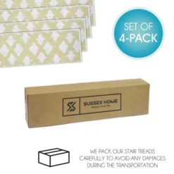 SussexHome Floral Design Cotton Anti-Slip Stair Treads, 9” X 28“ -Home Decor Shop GUEST 6b09d105 c261 4b55 a9ec 0c9ef74531a4