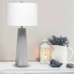 Concrete Pillar Table Lamp With Fabric Shade White - Lalia Home -Home Decor Shop GUEST 6d312c00 03c7 4a21 8ada ececd9868fb4
