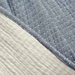 50"x60" Solid Kantha Pick Stitched Yarn Dyed Cotton Woven Throw Blanket - Lush Décor -Home Decor Shop GUEST 6d8a551e ffa6 4489 85c1 6f0a99e0027f