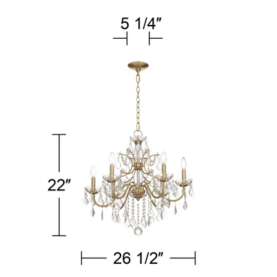 Vienna Full Spectrum DeMallo Gold Chandelier 26" Wide French Scroll Arm Clear Crystal 6-Light Fixture For Dining Room House Foyer Kitchen Island Home 8 Vienna Full Spectrum DeMallo Gold Chandelier 26" Wide French Scroll Arm Clear Crystal 6-Light Fixture For Dining Room House Foyer Kitchen Island Home - Image 8