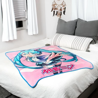 Just Funky Hatsune Miku Crypton Voice Fleece Throw Blanket | 45 X 60 Inches 5 Just Funky Hatsune Miku Crypton Voice Fleece Throw Blanket | 45 X 60 Inches - Image 5