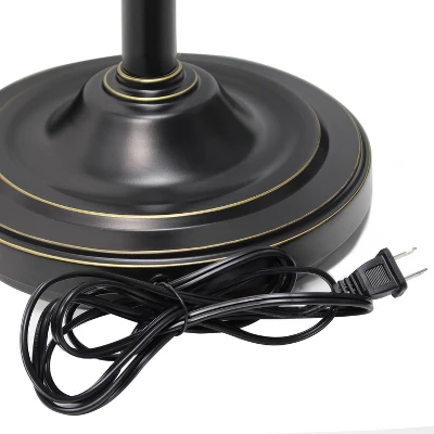 3 Light Restoration Floor Lamp With Scalloped Glass Shade Bronze - Elegant Designs 6 3 Light Restoration Floor Lamp With Scalloped Glass Shade Bronze - Elegant Designs - Image 6