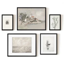 Americanflat 5 Piece Vintage Gallery Wall Art Set - Seaside Villa, Seascape In Greys, Calm Sailing, Tree Etching By Maple + Oak 9 Americanflat 5 Piece Vintage Gallery Wall Art Set - Seaside Villa, Seascape In Greys, Calm Sailing, Tree Etching By Maple + Oak -Home Decor Shop GUEST 72bb1d77 3c22 4f3e ac9f 6f59b372fbab